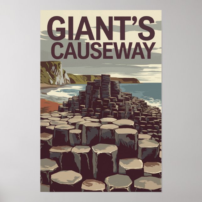 Affiche Chaussée du Géant Irlande Illustration Art de Voya (Devant)