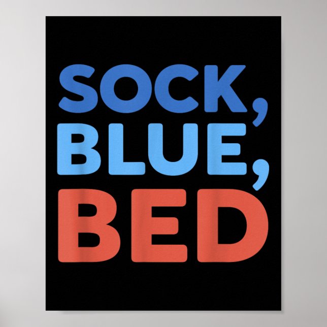 Affiche Chaussette Lit Bleu Mème Drôle _1  (Devant)