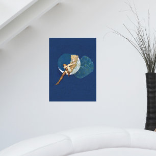 Affiche Chaussettes de fée bleue vintage jolie Lune bleue