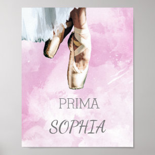 Affiche Chaussons de ballet Personnels Prima Pointe Rose
