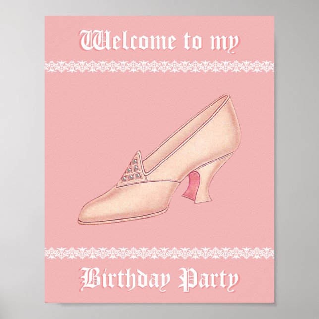 Affiche Chaussure princesse rose (Devant)