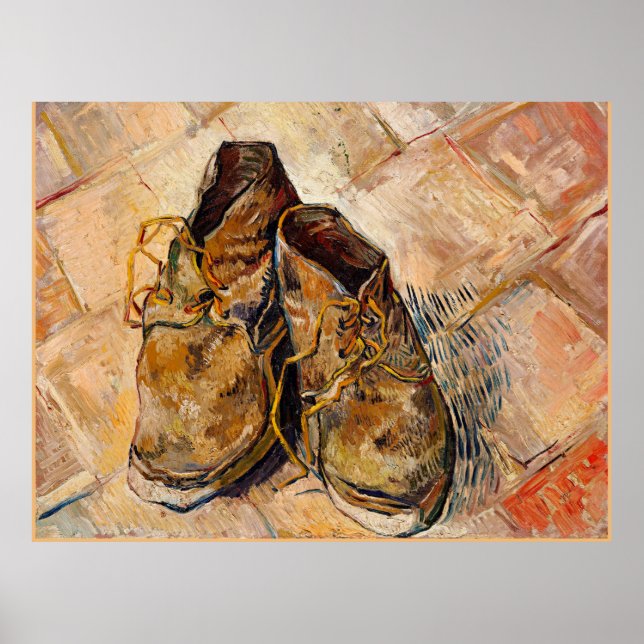 Affiche Chaussures, célèbre peinture Van Gogh, (Devant)