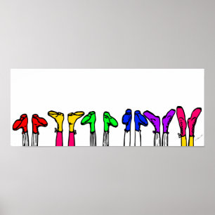 Affiche Chaussures colorées à l'ancienne