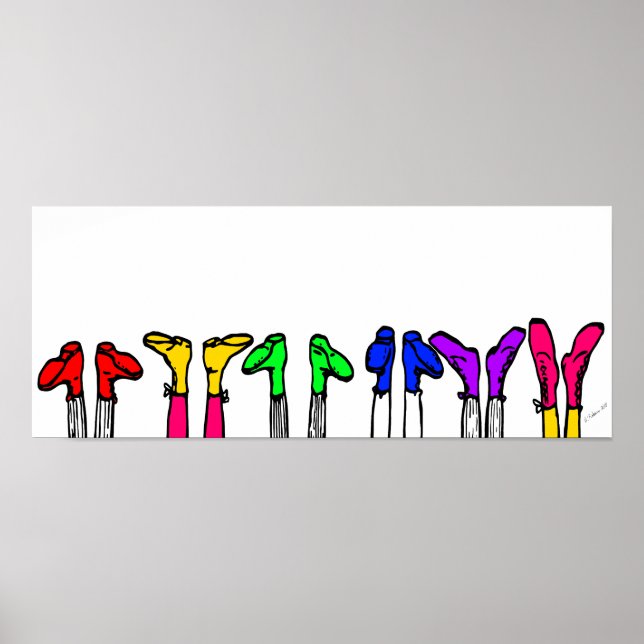 Affiche Chaussures colorées à l'ancienne (Devant)