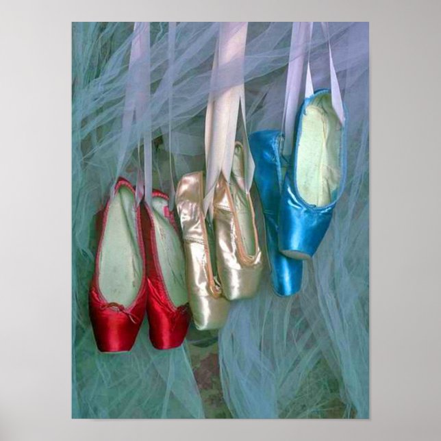 Affiche Chaussures de Ballet colorées (Devant)