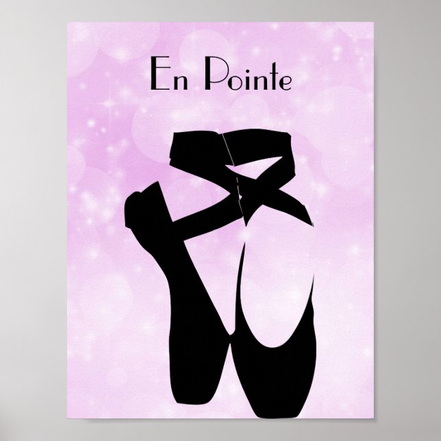 Affiche Chaussures de Ballet Noir En Pointe (Devant)