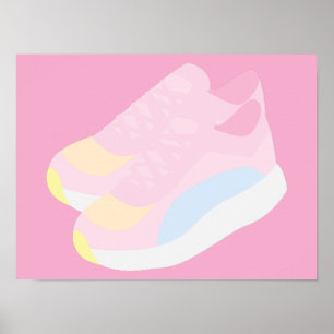 Affiche Chaussures de course roses