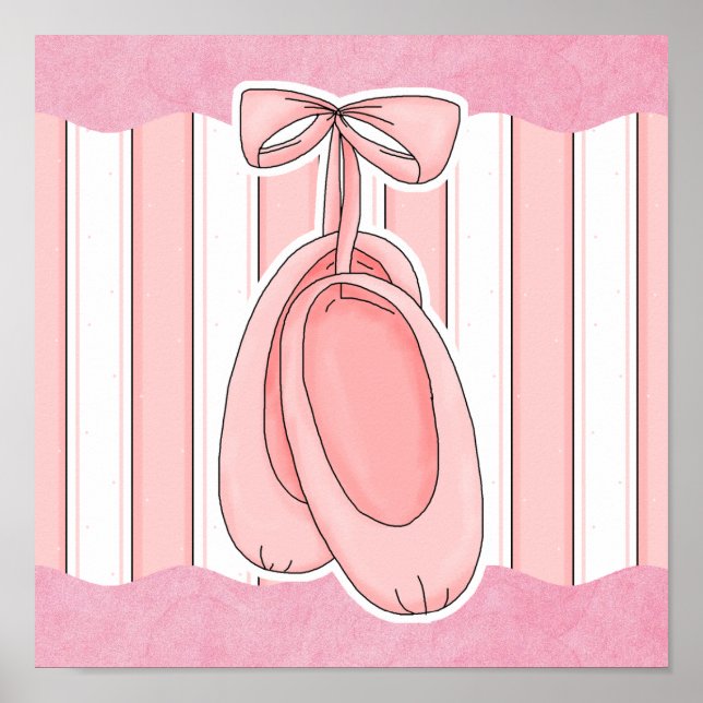 Affiche Chaussures d'orteils Ballerina Rose Cute (Devant)