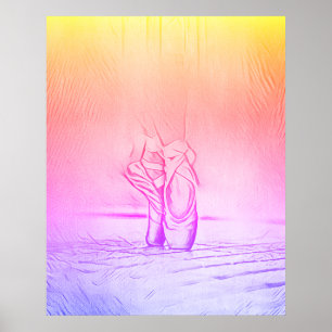 Affiche Chaussures en Ballet Rose Simple et Élégant Arc-en