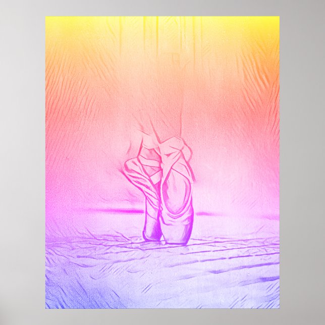 Affiche Chaussures en Ballet Rose Simple et Élégant Arc-en (Devant)