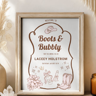 Affiche Chaussures et bulles Bienvenue à la baby shower co