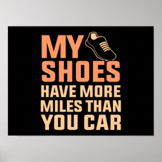 Affiche Chaussures Ont Plus De Miles Moitié Marathon Runne