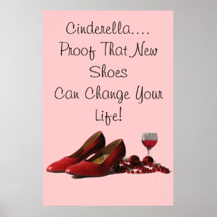 Affiche Chaussures Red High Heel et vin rouge