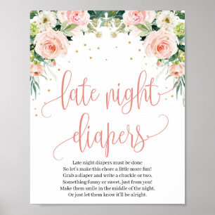 Affiche Chaussures rustiques tard la nuit signe jeu floral