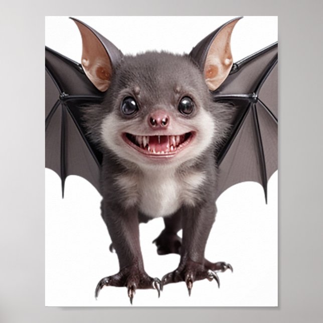 Affiche Chauve-souris vampire mignonne (Devant)