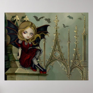 Affiche Chauves-souris dans la fée gothique du beffroi Art