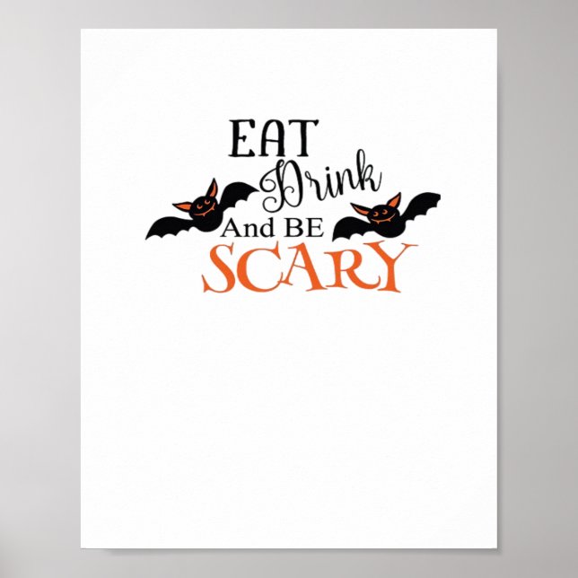 Affiche Chauves-souris d'Halloween soient effrayantes Mème (Devant)
