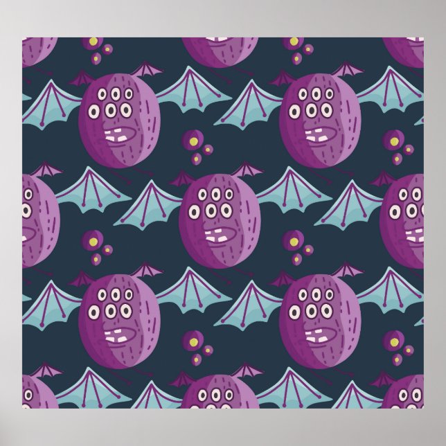 Affiche Chauves-souris Monster : Cartoon Vintage (Devant)