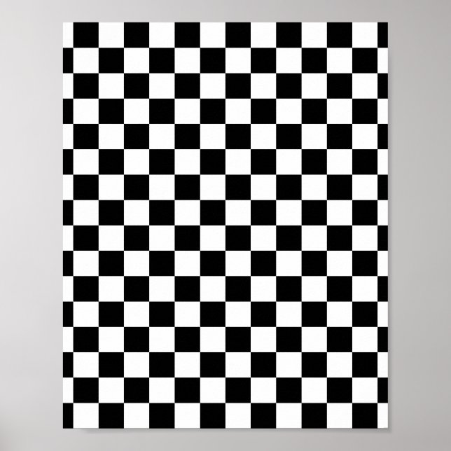 Affiche Check Black White Checkered Pattern (Devant)
