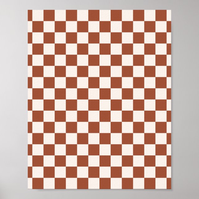Affiche Check Rust Checkered Terracotta (Devant)