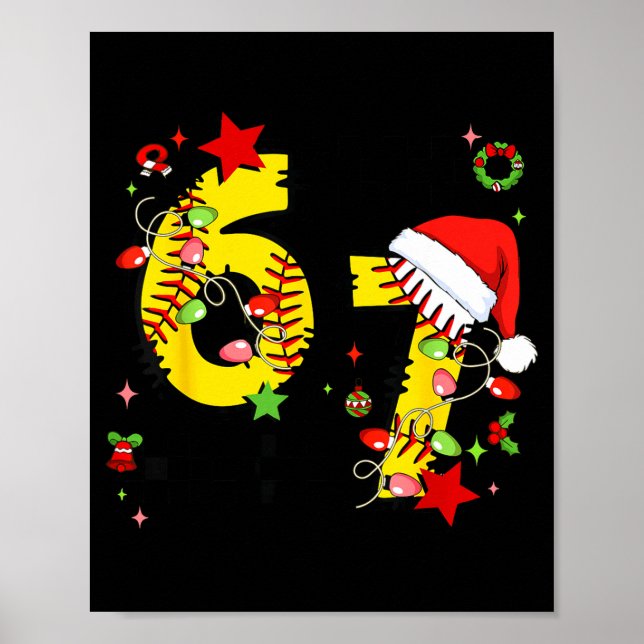 Affiche Checkered 67 Softball Santa Hat Christmas Six Seve (Devant)