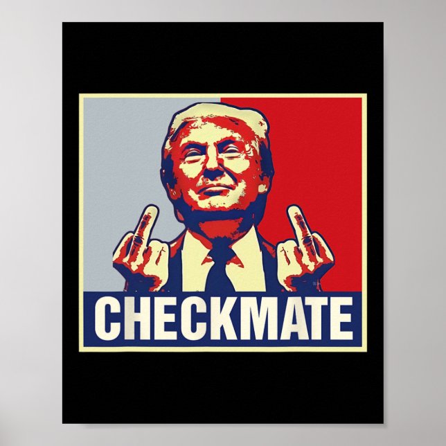 Affiche Checkmate Funny Trump 2024 Campagne présidentielle (Devant)