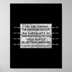 Affiche Checkpoint Charlie Guerre froide Berlin Mur Est Al