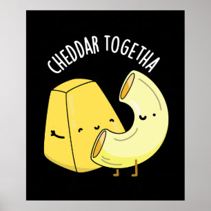 Affiche Cheddar Ensemble Blague Nourriture Drôle Fond Somb