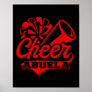 Affiche Cheer Abuela Plus Grand Fan Pom Pom Noir Et Rouge