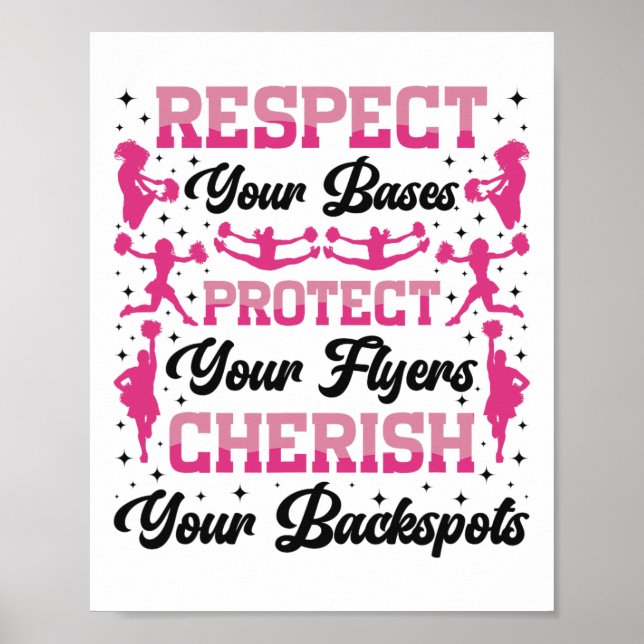 Affiche Cheer Cheerleading Respectez Votre Ses Protégez Vo (Devant)
