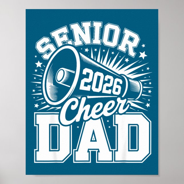 Affiche Cheer Class Senior 2026 Proud 2026 Dad Cheerleader (Devant)
