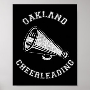 Affiche Cheer d'Oakland Distressed Rétro Cheerleader des a