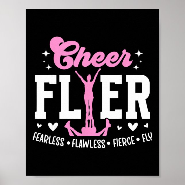 Affiche Cheer Flyer Sans Peur Parfaite Féroce Cheerleading (Devant)