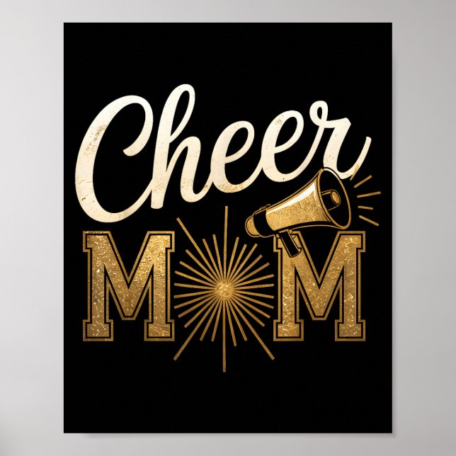 Affiche Cheer Gold Cheerleader Cheerleading Mom Game Day D (Devant)