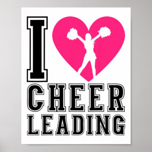 Affiche Cheer Menant le cœur je aime Cheerleading