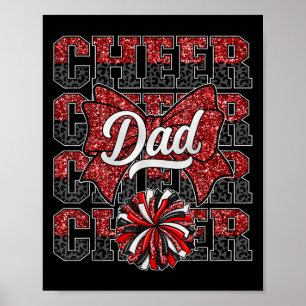 Affiche Cheer Papa Daddy Bow Sport Pom-pom girl Cheerleade