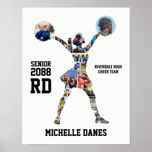 Affiche Cheerleader Silhouette Cheer Team Photo Collage (Devant)