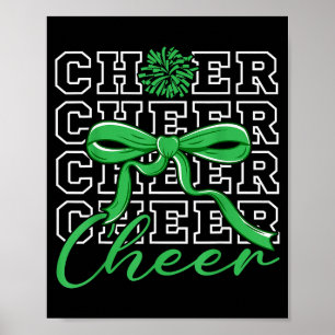 Affiche Cheerleading Cheer Vert Bow Coquette Cheerleader