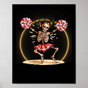 Affiche Cheerleading Skeleton Halloween Cheer Skeleton Che