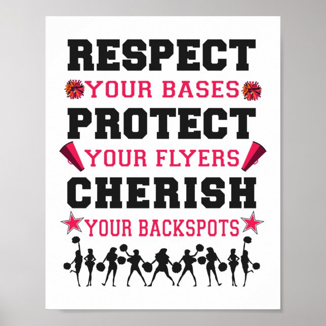 Affiche Cheerled Cheer Respectez vos bases Protégez votre (Devant)