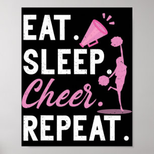 Affiche Cheerled Dance Pom-pom girl Filles Mangent Sleep C