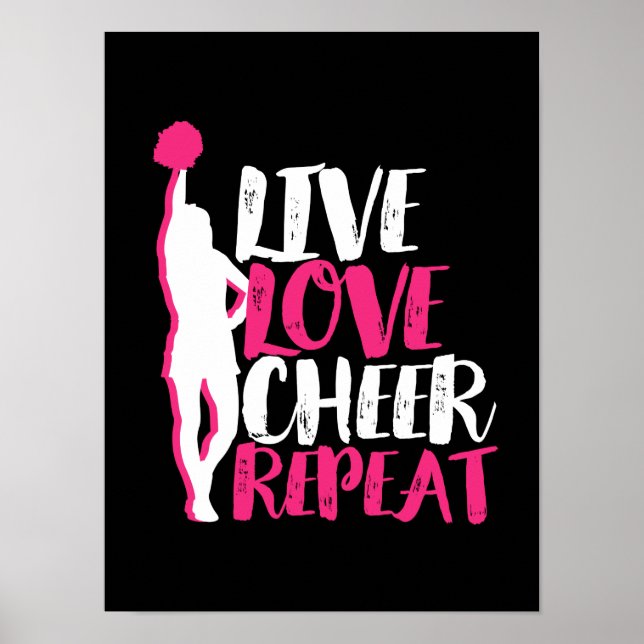Affiche Cheerled Pom-pom girl Live Love Cheer Répéter (Devant)