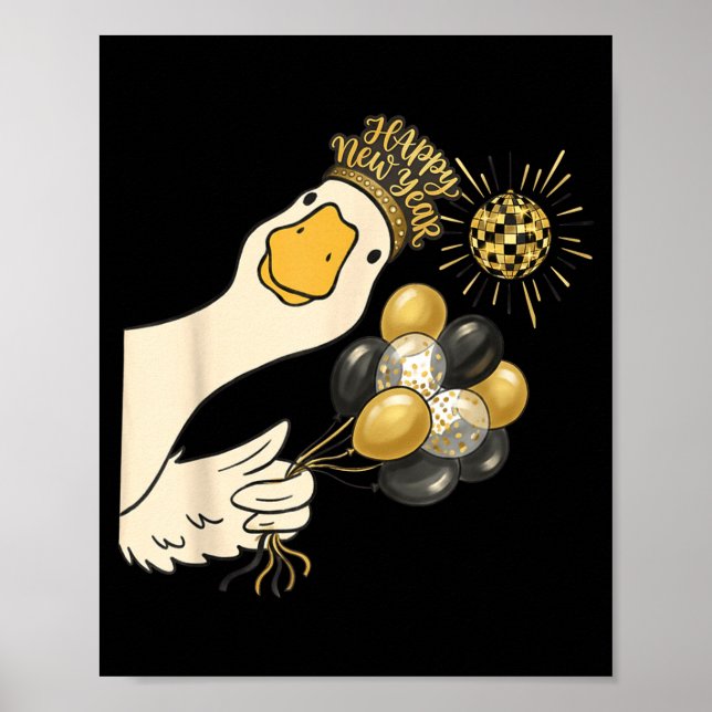 Affiche Cheers Happy New Year 2026 Goose With Balloon Disc (Devant)