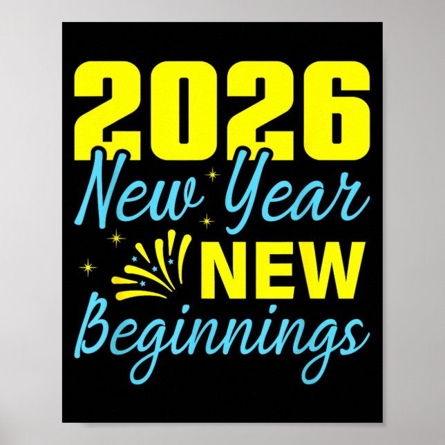 Affiche Cheers To 2026 Happy New Year Party New Beginning  (Devant)