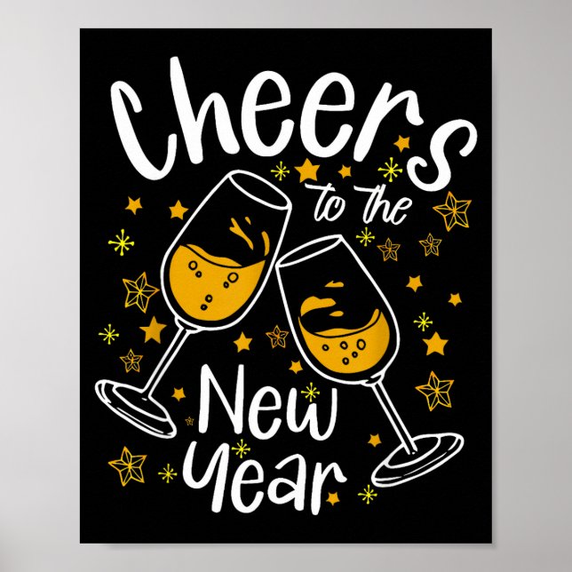 Affiche Cheers To A New Year Eve Party Countdown Happy New (Devant)