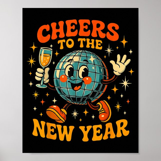 Affiche Cheers To The New Year 2026 Retro Party Gift  (Devant)