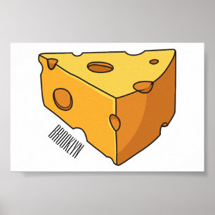 Affiche Cheese cartoon illustration 