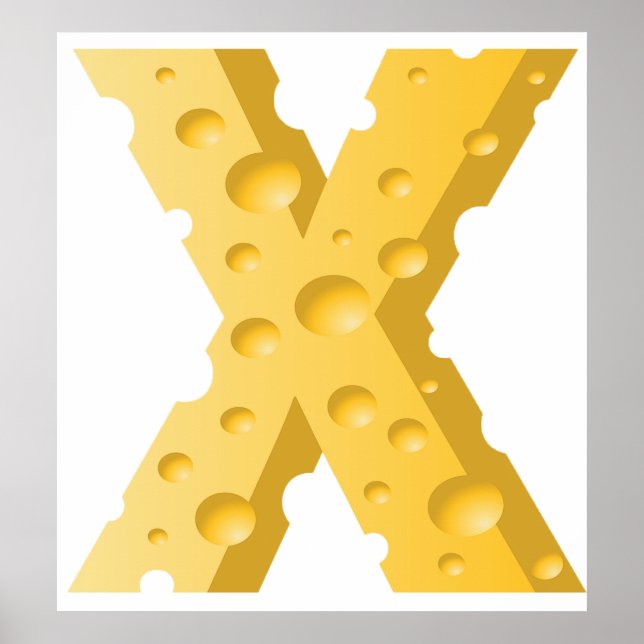 Affiche Cheese Letter X Typography (Devant)