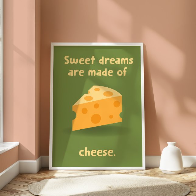 Affiche Cheese Lover Cuisine Drôle Mur de nourriture (Créateur téléchargé)