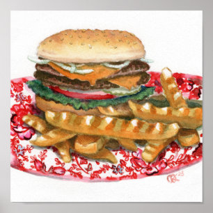 Affiche Cheeseburger sur Chintz